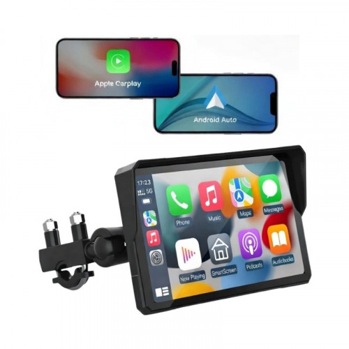 Écran CarPlay et Android Auto installé sur le poste de pilotage d’un scooter JM Motors