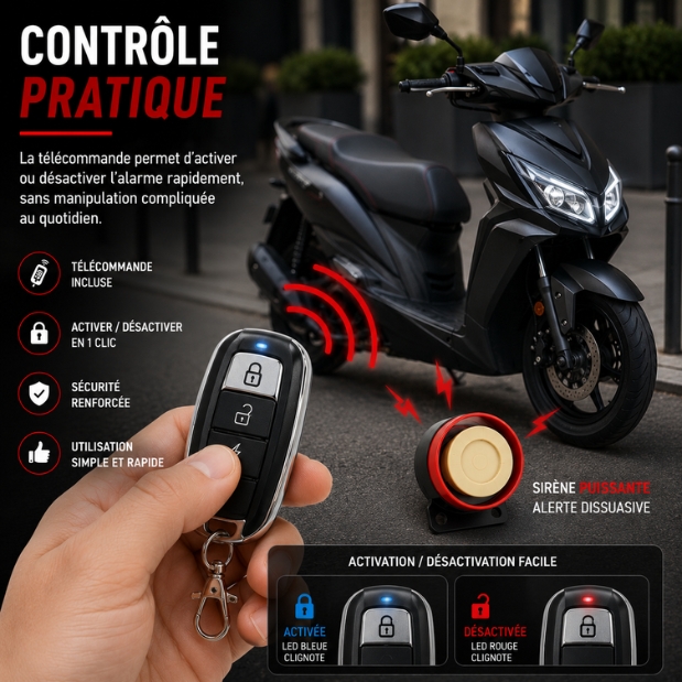Télécommande alarme Bluetooth scooter