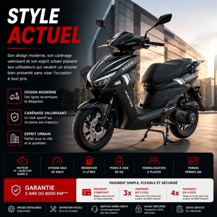 Style moderne scooter Evolis RS 50cc