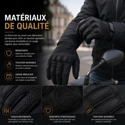 Matériaux de qualité gants été