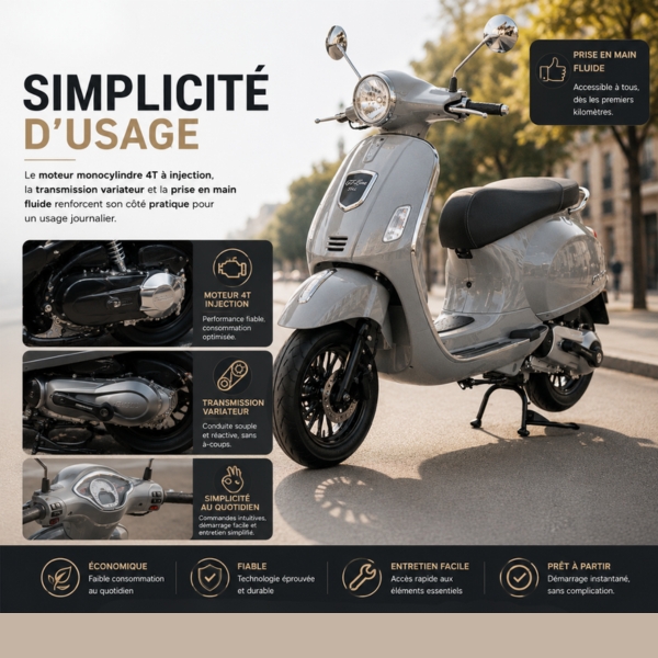 Simplicité d’usage scooter GT-Line 50cc
