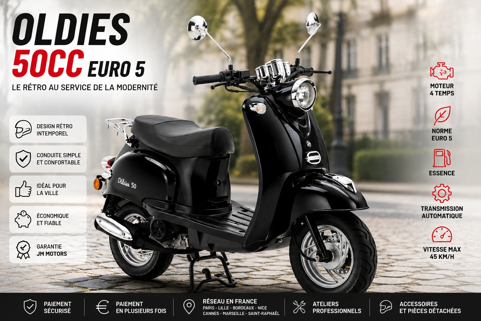 Prix scooter Oldies 50cc neuf JM Motors