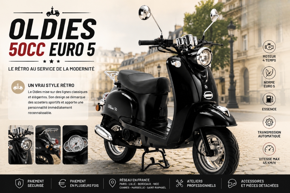 Scooter rétro Oldies 50cc Euro 5 JM Motors