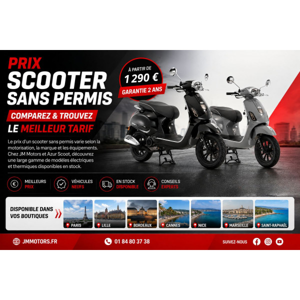 prix scooter sans permis à partir de 1290€ - JM Motors Azur Scoot