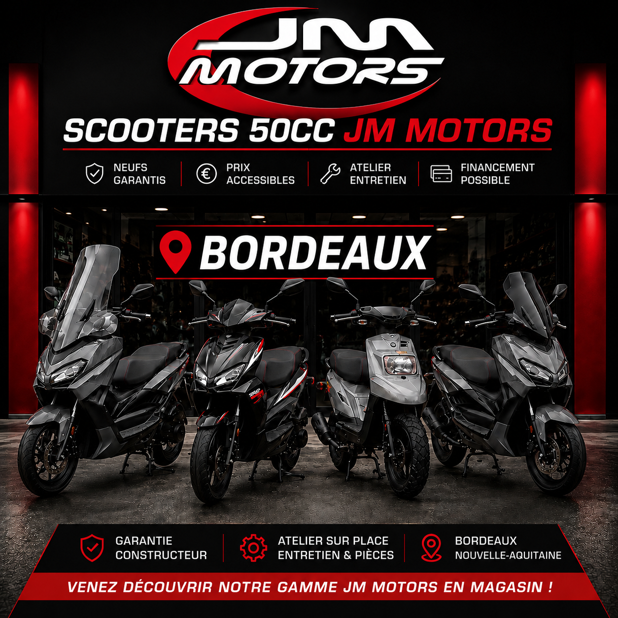 image Scooter 50cc neuf à Bordeaux : modèles, prix et conseils JM Motors