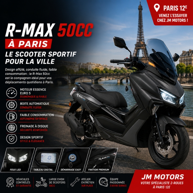 R-Max 50cc à Paris : le scooter sportif pour la ville