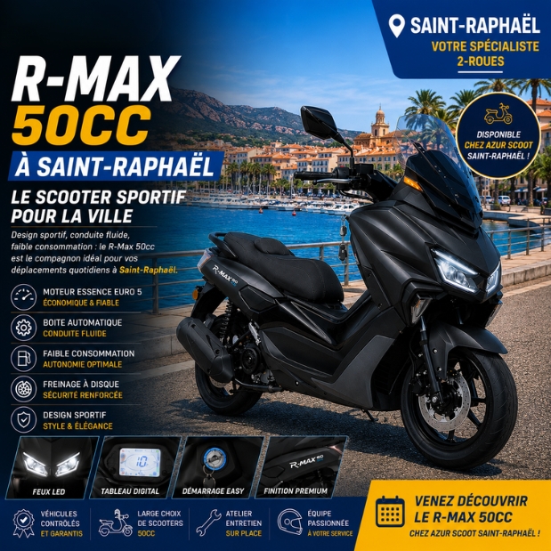 R-Max 50cc à Saint-Raphaël : scooter sportif urbain